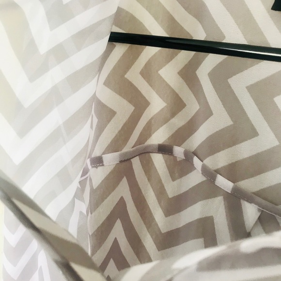 A.N.A Chevron gray and white sheer blouse - Picture 5 of 5